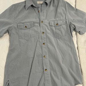 Blue and white docker button down